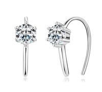 Lllunimon Orecchini a cerchio aperti in argento sterling 925 placcato argento 18 carati orecchini moissanite per le donne gioielli eleganti regalo per lei,Argento