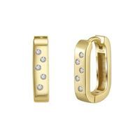 Lllunimon Orecchini a cerchio con diamanti per le donne Orecchini a cerchio scintillanti per le donne in argento sterling 925 Orecchini comodi ipoallergenici per il suo regalo ideale,D'oro