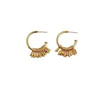 Lllunimon Orecchini a cerchio semplici in argento sterling 925 per donna, monachelle, accessori vintage placcati in oro 18K, orecchini dalla forma irregolare, gioielli come regalo per donna