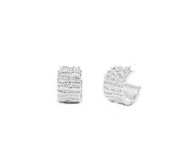 Lllunimon Orecchini a Cerchio Semplici Ipoallergenici con Perno in Argento 925 per Donne Design Testurizzato Accessori Moda Gioielli Unici Regalo per Moglie Fidanzata,Argento
