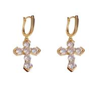 Lllunimon Orecchini a croce alla moda in argento sterling S925 per donna, orecchini a forma di croce, gioielli religiosi, regalo per la sua ragazza, moglie, mamma, sposa