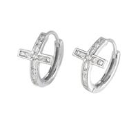 Lllunimon Orecchini a Croce alla Moda per Donna Uomo Orecchini a Cerchio in Argento Sterling S925 per Donna Uomo Gioielli Regalo Credenze Religiose Gesù