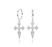 Lllunimon Orecchini a croce in argento sterling S925 per donna Orecchini con zirconi cubici AAAAA per donna Gioielli barocchi fortunati Regalo per lei
