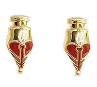 Lllunimon Orecchini a cuore, orecchini a perno in zirconia cubica con punta a penna placcati in oro, gioielli quotidiani eleganti in stile letterario, regalo per mamma/fidanzata/sorelle,Ear Clip