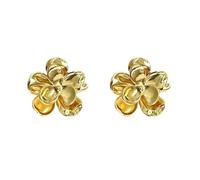 Lllunimon Orecchini a forma di fiore in argento 925 con placcatura in oro 18K per donna, regalo di gioielleria pieno dei migliori auguri per tua moglie o fidanzata
