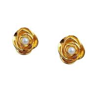 Lllunimon Orecchini a forma di fiore per donna Orecchini con perla Perno in argento sterling 925 Accessori versatili Gioielli alla moda Regali per amiche e mogli