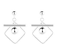 Lllunimon Orecchini a goccia in argento sterling con perle geometriche, gioielli minimalisti da indossare ogni giorno, lavorazione con lucidatura a specchio, regalo per donne, orecchini da uomo