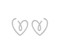 Lllunimon Orecchini a lobo con zirconi a forma di cuore Orecchini in argento sterling 925 da donna Romantici, freschi e minimalisti da indossare tutti i giorni Un regalo per lei