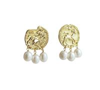 Lllunimon Orecchini con Perle d'Acqua Dolce con Design Asimmetrico in Rilievo Gioielli alla Moda Regalo per Donne Orecchini a Perla Gioielli Eleganti Regalo per Moglie Fidanzata