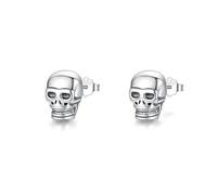 Lllunimon Orecchini da donna in argento sterling 925 Orecchini a bottone con teschio Orecchini gotici Gioielli da concerto rock Da indossare tutti i giorni Accessori che aumentano la fiducia