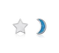 Lllunimon Orecchini da donna in argento sterling 925 Orecchini asimmetrici a stella e luna gioielli celesti vintage simbolo cosmico da indossare ogni giorno regalo di compleanno