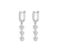 Lllunimon Orecchini da donna in argento sterling 925 Orecchini con nappa tripla di diamanti Orecchini drappeggiati minimalisti da indossare tutti i giorni Un regalo per lei