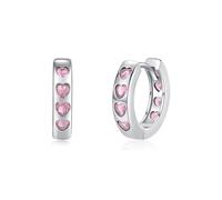 Lllunimon Orecchini da donna in argento sterling 925 Orecchini con zirconi d'amore Gioielli sobri e chic Accessori in stile carino da indossare tutti i giorni Un regalo per lei,Rosa