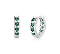 Lllunimon Orecchini da donna in argento sterling 925 Orecchini con zirconi d'amore Gioielli sobri e chic Accessori in stile carino da indossare tutti i giorni Un regalo per lei,Verde