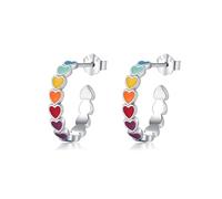 Lllunimon Orecchini da donna in argento sterling 925 Orecchini d'amore arcobaleno Orecchini di vitalità Gioielli carini e colorati Squisito design arcobaleno da indossare tutti i giorni