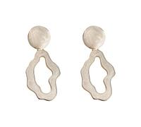 Lllunimon Orecchini da uomo, orecchini a perno in rame irregolare bianco crema forato, gioielli minimalisti eleganti per tutti i giorni, regalo per mamma/fidanzata/sorelle