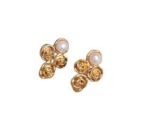 Lllunimon Orecchini di Perle Squisiti per Donne Orecchini alla Moda con Design Floreale in Argento Sterling 925 Ipoallergenici Gioielli di Tendenza Regalo per Fidanzata