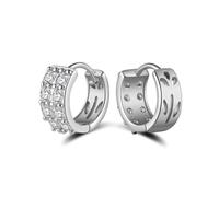 Lllunimon Orecchini geometrici in argento sterling 925 Zirconi a cerchio Stile moderno ed elegante Regali da indossare tutti i giorni per lei