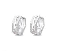 Lllunimon Orecchini geometrici in argento sterling S925 con ornamenti di zirconi Stile squisito, elegante e semplice Regali da indossare tutti i giorni per lei