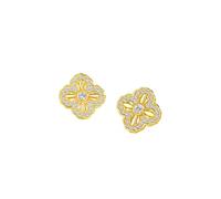Lllunimon Orecchini Huggie Quadrifoglio per donna Orecchini a croce in argento sterling S925 per donna Gioiello portafortuna Regalo per fidanzata, moglie, mamma, sposa