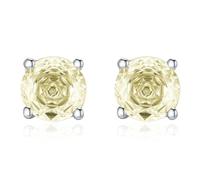 Lllunimon Orecchini in argento sterling 925 taglio rosa gialla, gioielli fatti a mano con micro intarsio, stile luminoso Indossare tutti i giorni per farle un regalo,8MM