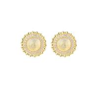 Lllunimon Orecchini in argento sterling Sunflower S925 con superficie opaca e zirconi gioielli Stile eleganza vintage Regali da indossare tutti i giorni per lei,D'oro