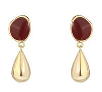 Lllunimon Orecchini in rame a forma di goccia d'acqua, colore rosso vino, con finitura lucida, in stile vintage ed elegante. Adatti per l'uso quotidiano, un regalo per lei.