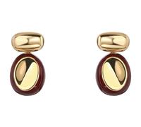 Lllunimon Orecchini in rame a forma di piccoli fagioli geometrici di colore rosso vino, con finitura lucida in stile vintage ed elegante. Adatti per l'uso quotidiano, un regalo per lei.