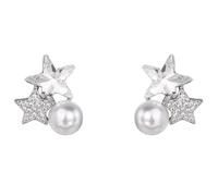 Lllunimon Orecchini in rame a forma di stella con perle, lavorazione lucida, stile elegante e romantico. Ideali per l'uso quotidiano, un regalo per lei.