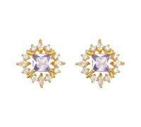 Lllunimon Orecchini in Zirconia Cubica, Orecchini a Stella Violetto per Donne, Gioielli Vintage Eleganti da Indossare Quotidianamente, Regalo per Mamma/Fidanzata/Sorelle,Ear Clip