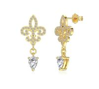 Lllunimon Orecchini Iris water drop zircon argento 925 Gioielli fatti a mano in micro-intarsio Stile elegante e romantico Regali da indossare tutti i giorni per lei,D'oro