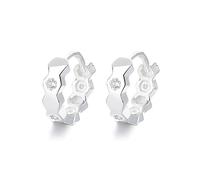 Lllunimon Orecchini ondulati in argento sterling S925 con diamanti Gioielli ispirati al cosmo Stile elegante e semplice Regali da indossare tutti i giorni per lei