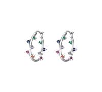 Lllunimon Orecchini ovali colorati Orecchini da donna in argento sterling 925 Gioielli con intarsio celeste da indossare tutti i giorni Un regalo per lei