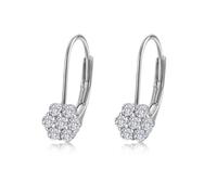 Lllunimon Orecchini Pendenti a Fiore con Diamante Mossanite per Donne Orecchini Trifoglio per Donne Argento Sterling 925 Gioielli alla Moda Regalo Fortunato
