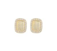 Lllunimon Orecchini quadrati in argento sterling S925 zircone accessorio di ispirazione vintage Stile bohémien minimalista da indossare tutti i giorni Un regalo per lei,D'oro