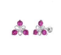 Lllunimon Orecchini Quadrifoglio Portafortuna per Donne S925 Argento Sterling Tragus a Perno Zirconia Cubica Piercing al Naso per Donne Gioielli alla Moda Regalo per Fidanzata,Argento