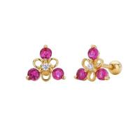 Lllunimon Orecchini Quadrifoglio Portafortuna per Donne S925 Argento Sterling Tragus a Perno Zirconia Cubica Piercing al Naso per Donne Gioielli alla Moda Regalo per Fidanzata,D'oro