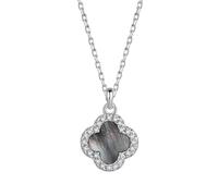 Lllunimon Piccola delicata delicata collana di trifoglio a quattro foglie in argento sterling per le donne buona fortuna fascino stratificazione collana migliore amico regalo regalo di san patrizio,D