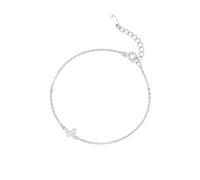 Lllunimon Regolabile 999 Sterling Silver Farfalla Bracciale per le donne Delicato farfalla Bracciale gioielli delicati ed eleganti gioielli regali per le donne,Argento
