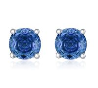 Lllunimon Royal Blue Rose Cut 925 Orecchini in Argento Sterling Gioielli Micro-Intarsiato Fatti A Mano Stile Elegante e Semplice Regali da indossare tutti i giorni per lei,8MM