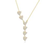Lllunimon S925 argento donna collana a forma di cuore raffinato dorato/argento dorato collana, regalo di Natale per il compleanno di San Valentino,D'oro
