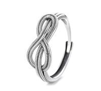 Lllunimon S925 argento vintage anello di prua avvolto linee distressed gioielli elegante stile minimalista Regali da indossare tutti i giorni per lei,A