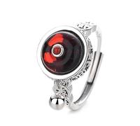 Lllunimon S925 argento vintage benedizione carattere rame moneta anello invecchiato artigianato stile elegante e semplice Regali da indossare tutti i giorni per lei,A