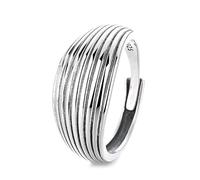 Lllunimon S925 linea d'argento curvo anello Art Deco ispirato gioielli stile elegante e semplice Regali da indossare tutti i giorni per lei,A