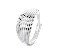 Lllunimon S925 linea d'argento curvo anello Art Deco ispirato gioielli stile elegante e semplice Regali da indossare tutti i giorni per lei,B