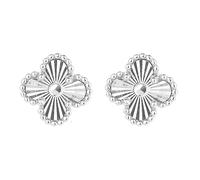 Lllunimon S925 Sterling Silver 4 Foglia Trifoglio Orecchini Delicato Fortunato Trifoglio Orecchini Gioielli alla moda Regalo per Donne Uomini 7.2 * 7.2 Mm