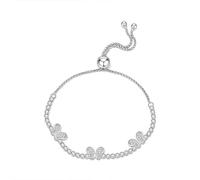 Lllunimon S925 Sterling Silver Bracciale da donna Bracciale a farfalla Bracciale zircone regolabile Simbolo semplice Indossare tutti i giorni Gioielli di moda Regalo