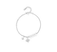 Lllunimon S925 Sterling Silver Sparkling Bracelet Bracciale Stella Ottagonale Bracciale Perla per Le Donne Stile Retrò Francese Accessori Fatti A Mano,Rose gold