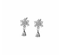 Lllunimon S999 Sterling Silver Fiocco di Neve Acqua Goccia Orecchini per Le Donne Inverno Fiocco di Neve Orecchini Inverno Gioielli Da Sposa Per Le Donne