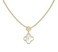 Lllunimon Scintillante Collana di Trifoglio Quattro Foglie per Le Donne 925 Sterling Silver Clover Ciondolo Collana per Le Donne Regali di Natale Compleanno per Moglie Mamma,D'oro